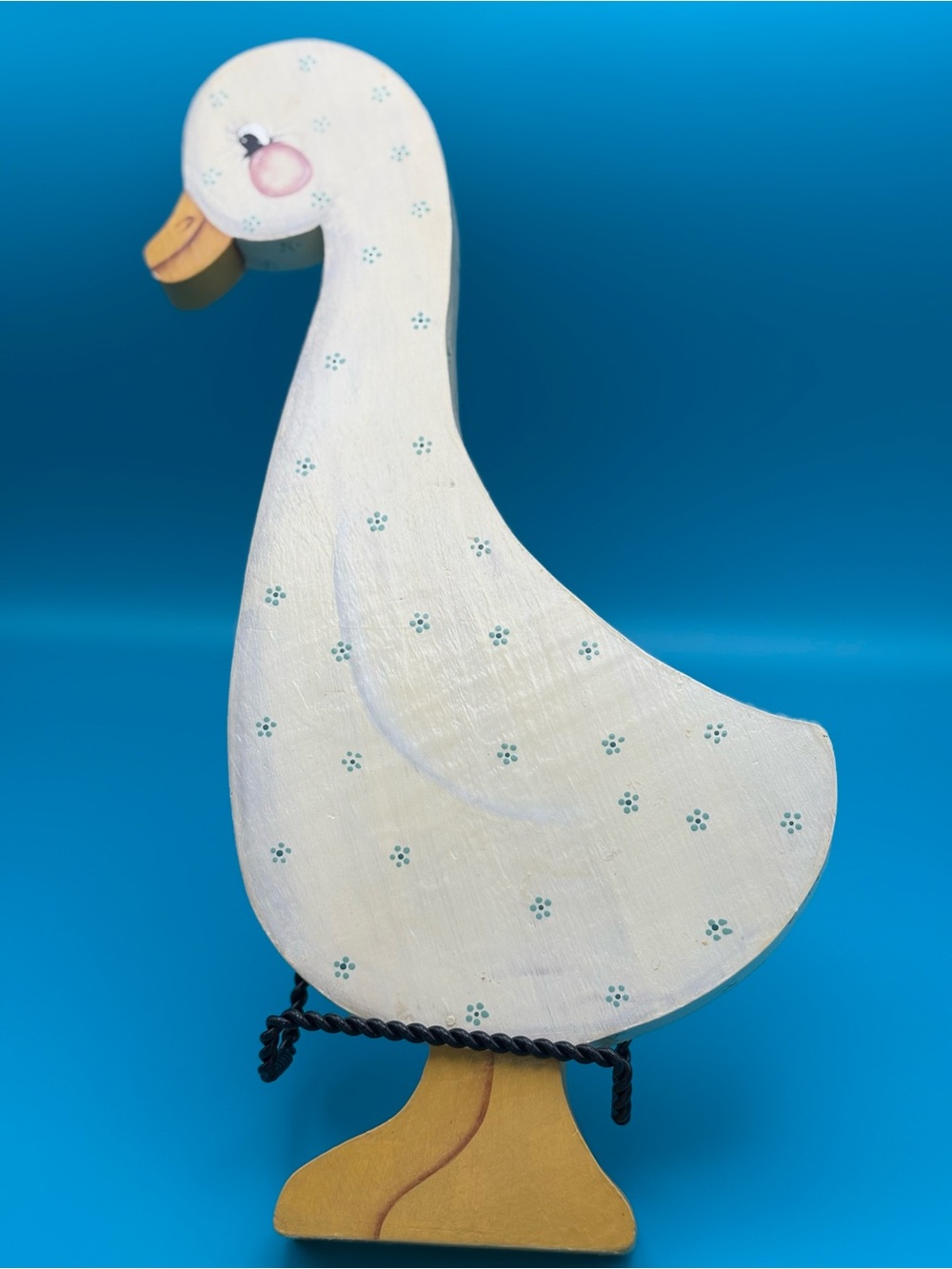 Vintage 1988 Decorative Painted Wooden Goose
